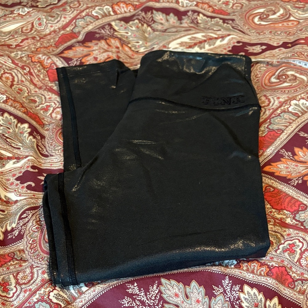 Victoria's Secret Black Shiny Leggings
